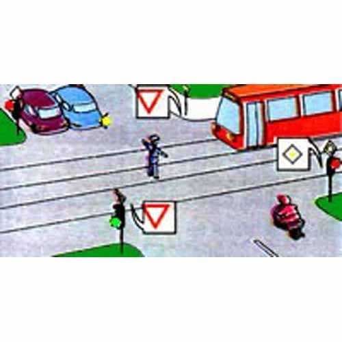 Ilustrație întrebare ARR: Ce vehicule au voie să intre în intersecție?