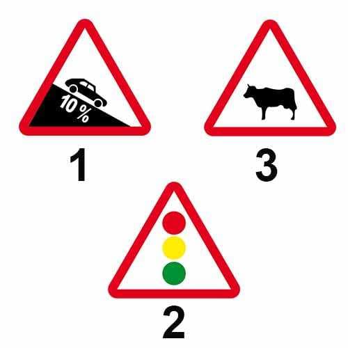 Ilustrație întrebare ARR: Întâlnirea căruia din indicatoarele alăturate vă obligă la reducerea vitezei?
